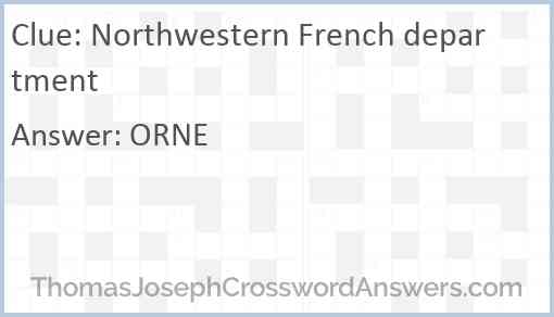 Northwestern French department Answer