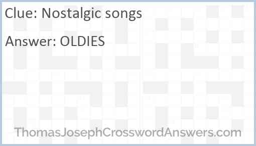 Nostalgic songs Answer
