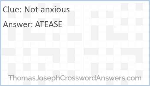 Not anxious Answer