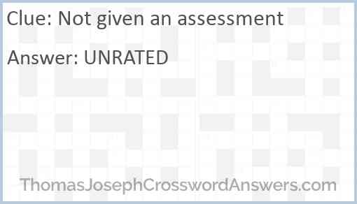 Not given an assessment Answer