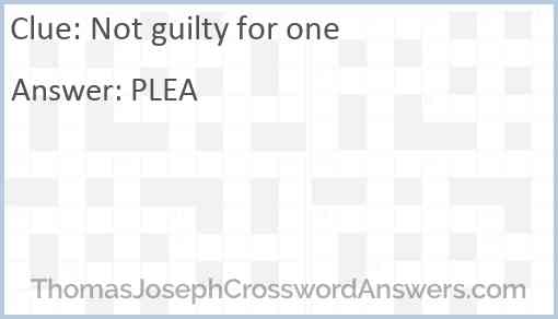 “Not guilty” for one Answer