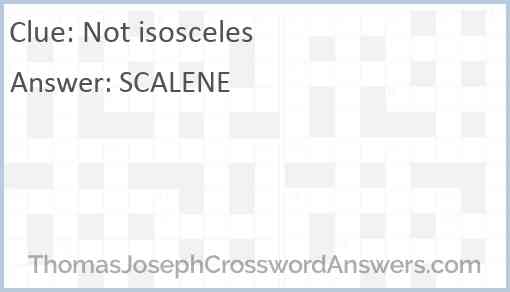 Not isosceles Answer