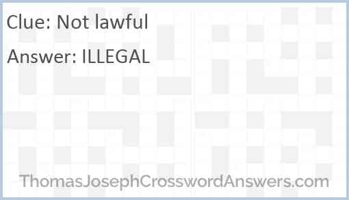 Not lawful Answer