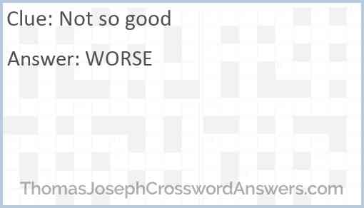 Not so good Answer