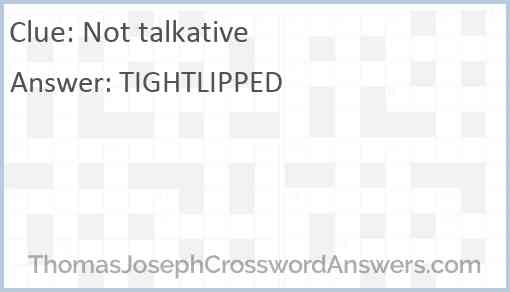 Not talkative Answer