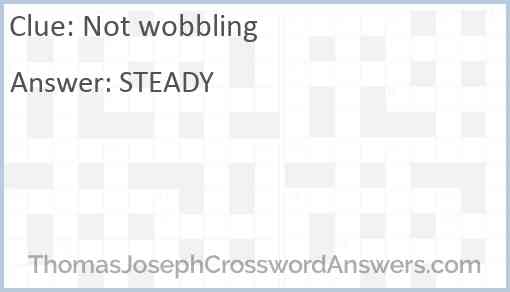 Not wobbling Answer