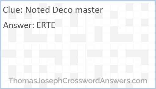 Noted Deco master Answer