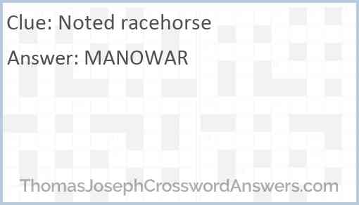 Noted racehorse Answer