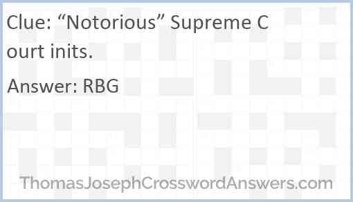 “Notorious” Supreme Court inits. Answer