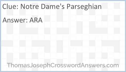 Notre Dame’s Parseghian Answer
