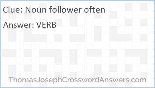 Noun follower often Answer