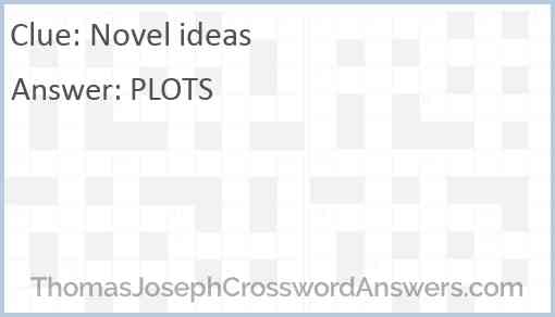 Novel ideas Answer