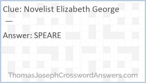 Novelist Elizabeth George — Answer
