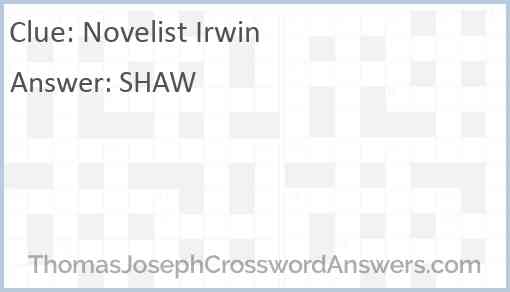 Novelist Irwin Answer