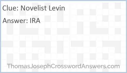 Novelist Levin Answer