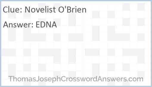 Novelist O'Brien Answer