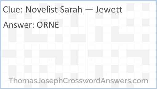 Novelist Sarah — Jewett Answer