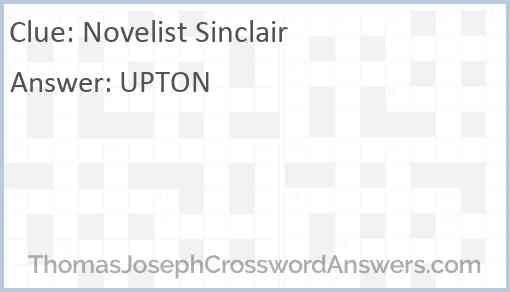 Novelist Sinclair Answer