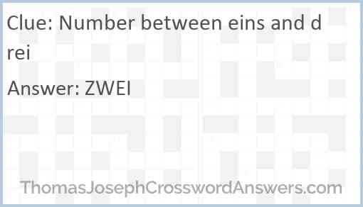 Number between eins and drei Answer