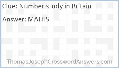 Number study in Britain Answer