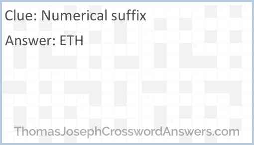 Numerical suffix Answer