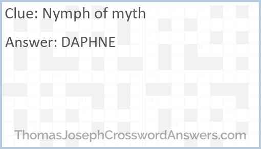 Nymph of myth Answer