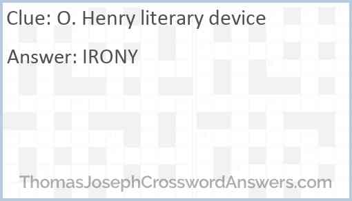 O. Henry literary device Answer