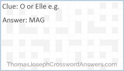 O or Elle e.g. Answer