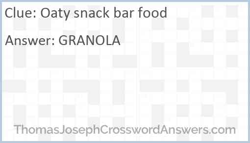 Oaty snack bar food Answer