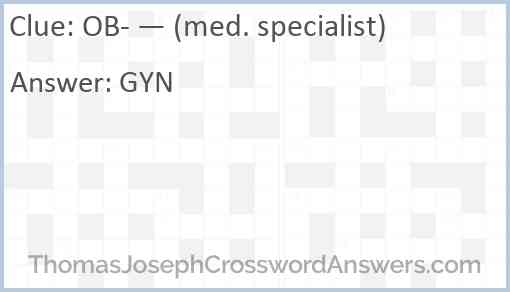 OB- — (med. specialist) Answer