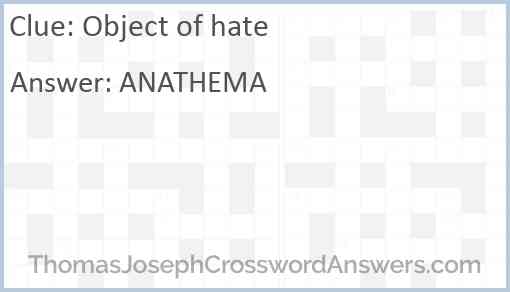 Object of hate Answer