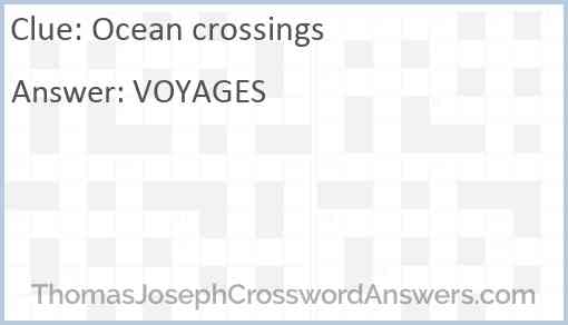 Ocean crossings Answer