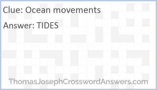 Ocean movements Answer
