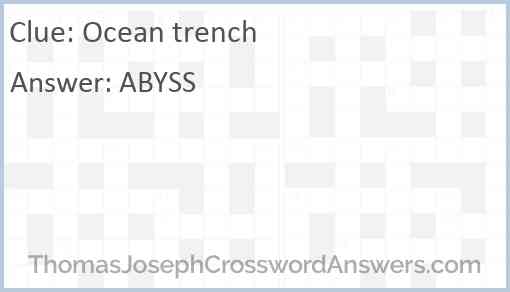 Ocean trench Answer