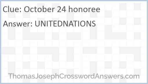 October 24 honoree Answer