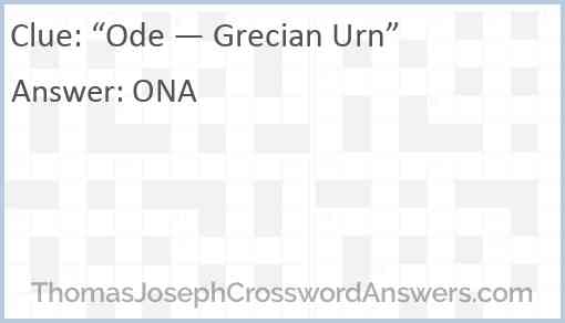 “Ode — Grecian Urn” Answer