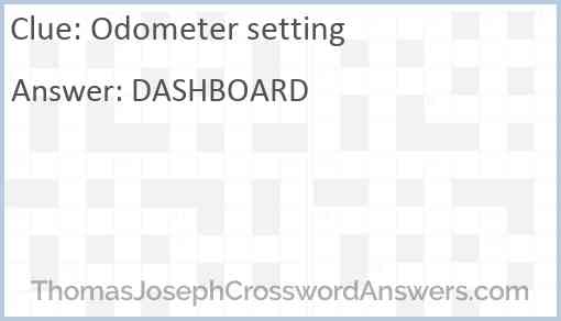 Odometer setting Answer