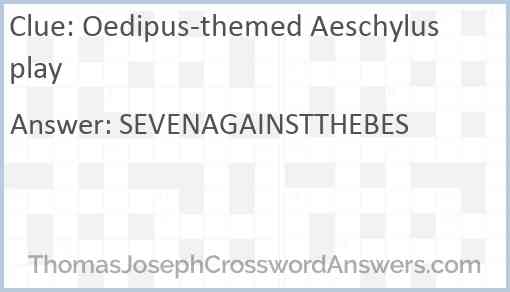 Oedipus-themed Aeschylus play Answer