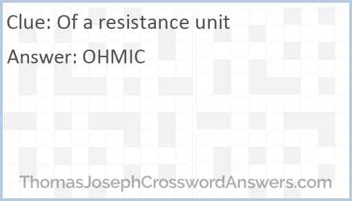 Of a resistance unit Answer
