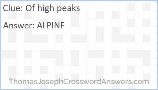 Of high peaks Answer