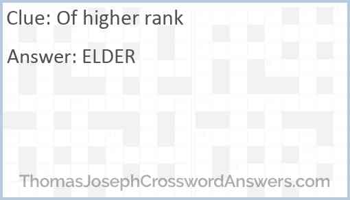 Of higher rank Answer