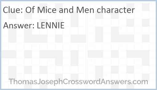 “Of Mice and Men” character Answer