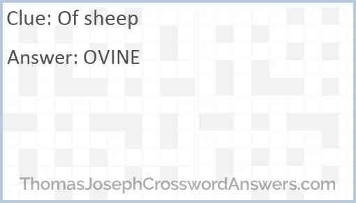 Of sheep Answer