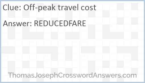 Off-peak travel cost Answer