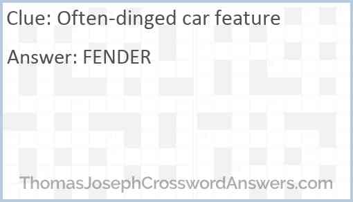 Often-dinged car feature Answer