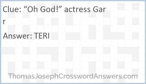“Oh God!” actress Garr Answer