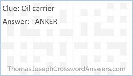 Oil carrier Answer