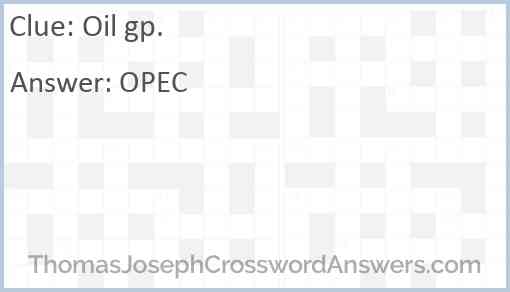 Oil gp. Answer