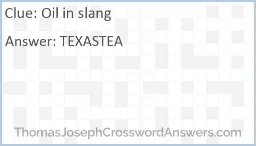 Oil in slang Answer