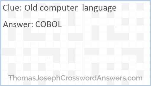 Old computer  language Answer